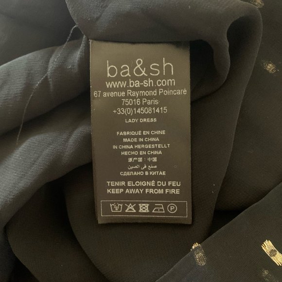 Ba&sh Romy gathered metallic fil coupé georgette midi dress - Picture 5 of 7